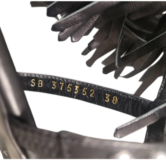 👓✨ Saint Laurent Studded Fringe Leather Sandals – Size 38 (US 7.5) ✨👓 - Picture 9 of 15